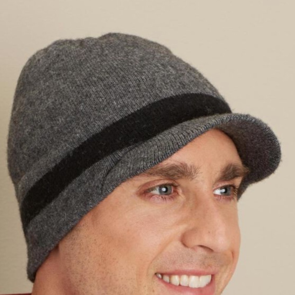 💗NWT Duluth Trading Co Woolly Rhino Brimmed Gray Beanie Cap - Size XL/2XL